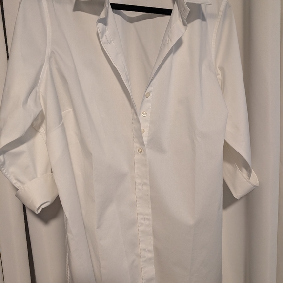 Lands End Outfitters 20 W White Button down Blouse 3/4 fold up sleeve - Picture 9 of 9
